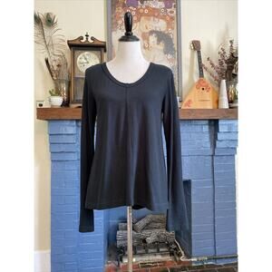 WILT Shirt Women's S Black Gray Top 100% Cotton Minimalist Capsule Wardrobe USA